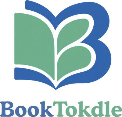 Logo de Booktokdle: un libro con una B en azul y verde